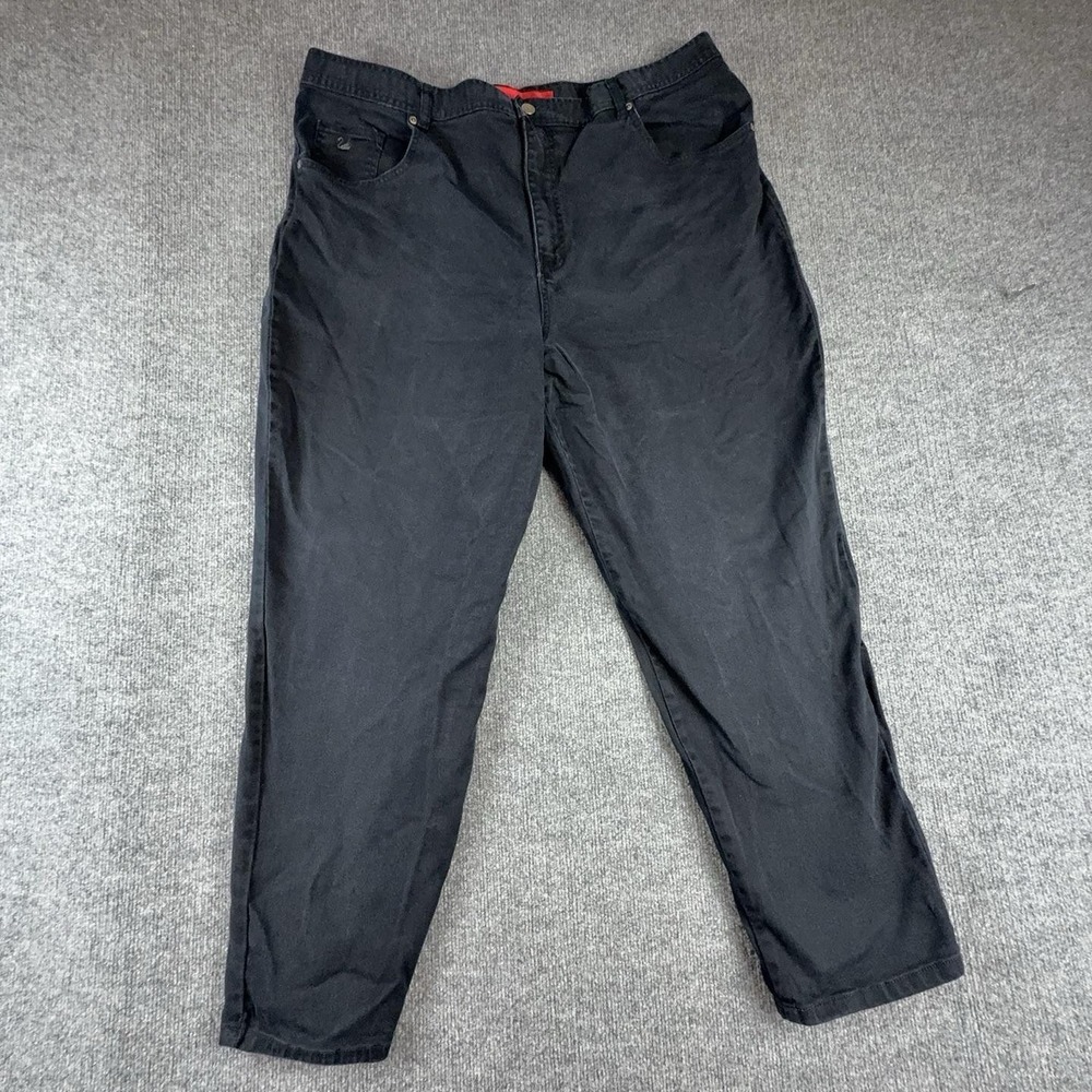 Gloria Vanderbilt Jeans Womens 24W Black High Rise Tapered Stretch Denim Plus